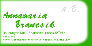 annamaria brancsik business card